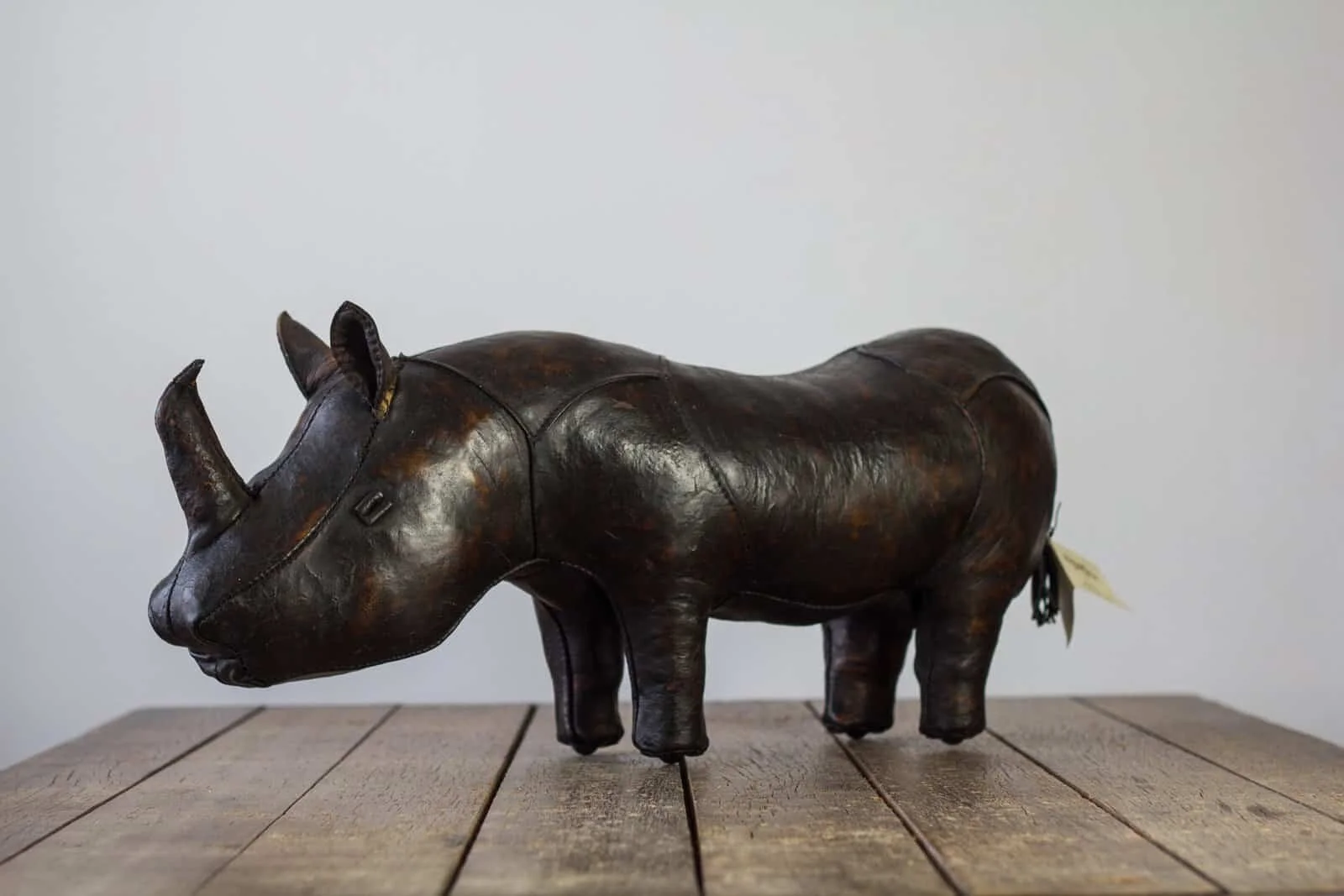 Leather rhinoceros footstool deals